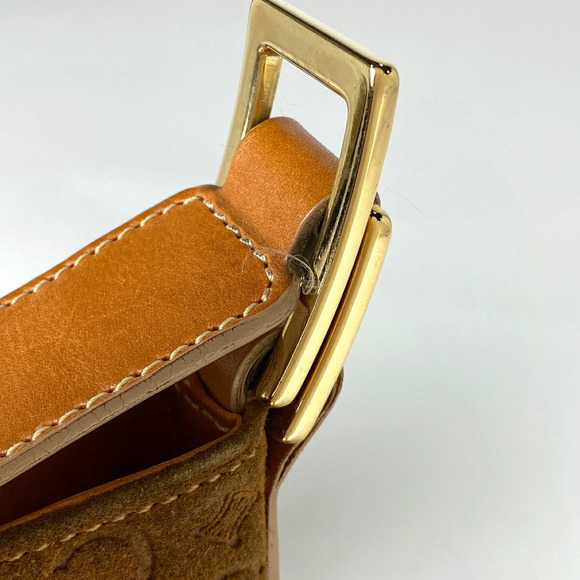 Celine C Macadam Pattern All Over Suede Shoulder Bag Brown - Picture 4 of 6